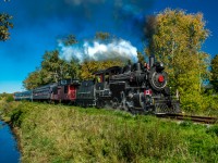 Here is No.9 as it leaves the Elmira station