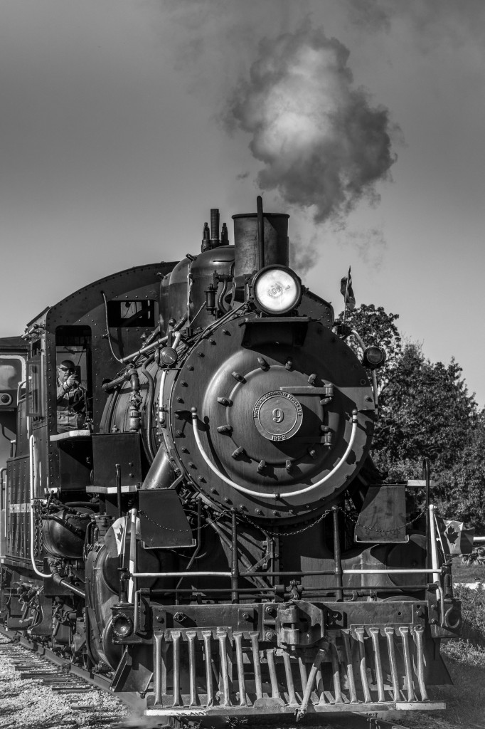 This is No.9 steam engine. Taken in Waterloo Ont.