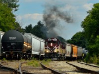 <b>Smokin' 'er up!</b>  OSR pulls down Lower Yard 1 as they head for the main.