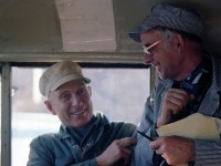 Railfanning as I knew it years ago used to be so up close and personal. Here's a fondly remembered photo taken at Bayview Jct., as westbound #83 behind VIA 6768 is held for the eastbound #74 led by VIA 6534. Its a nice sunny afternoon, and much to my surprise Vic Smith, whom I had met before, was aboard. He called me up. It turned out that William Bell (on the left) was on his last run, and so photos were in order to commemorate the occasion. Here they are 'kabbitzing'...or, 'goofing off' if you'd rather, after I took the "official" retirement shots. To think they were worried that the last run would come with no one to take their photos en route!!!  The fun days of interacting with employees on the railroads, especially the Class 1s, is mostly over and to many of us this part of being trackside is sorely missed. The Good Old Days already? My gosh.............