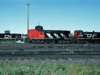 CN MLW RSC-14 Nos.1773 and 1762 with MLW S13u 8708 at CN's Gordon yard, Moncton.  September 25, 1986.