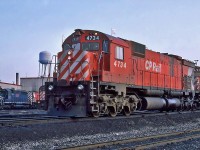 CP MLW M-636 No.4734 and 4722 at Toronto's CP Agincourt Yard. October 23, 1987.