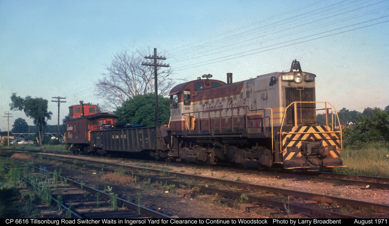 CP 6616 waits for a Clearance at Ingersol after returning from overnight switching in Tillsonburg.