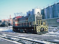 Canadian Pacific MLW RS23 8042 at Sherbrooke, Québec March 25, 1964.