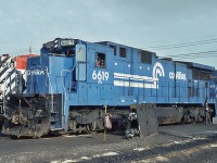 Conrail GE C32-8 No.6619 at Canadian Pacific's Cote Saint-Luc yard Montréal October 21 1994.