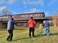 <br>
<br>
The 2016 Fan Crew gets a wave from Santa, err Brakeman riding heavy weight Business Car #77 the Van Horne, the tail end car of the CPR Christmas Train on the Ganaraska Viaduct.
 <br>
<br>
The 2016 Fan Crew from Bolingbroke; Scarborough and Toronto.
 <br>
<br>
At Port Hope 12:56 November 28, 2016 digital by S. Danko
