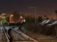 Borrowed SLR slug #806 (a former B&O GP40) and mother #3806 (a former Southern GP40X) are awaiting the arrival of the days train 582 crew, while a thin layer of frost covers everything. The slug set is a nice change from borrowed QGRY GP35 #2500, which has basically been captive on train 582 for almost a year. The power is sitting along side the lumber yard near Preston that provides the majority of the traffic on the line. 