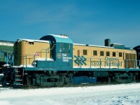 Ontario Northland MLW RS-3 No.1308 in the dead line at North Bay yard, November 26, 1995 