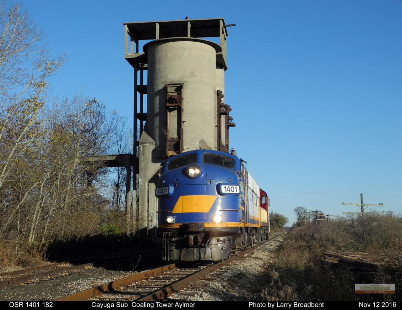 OSR Train passes the abandoned Coaling Dock west of Aylmer on there first trip to Aylmer