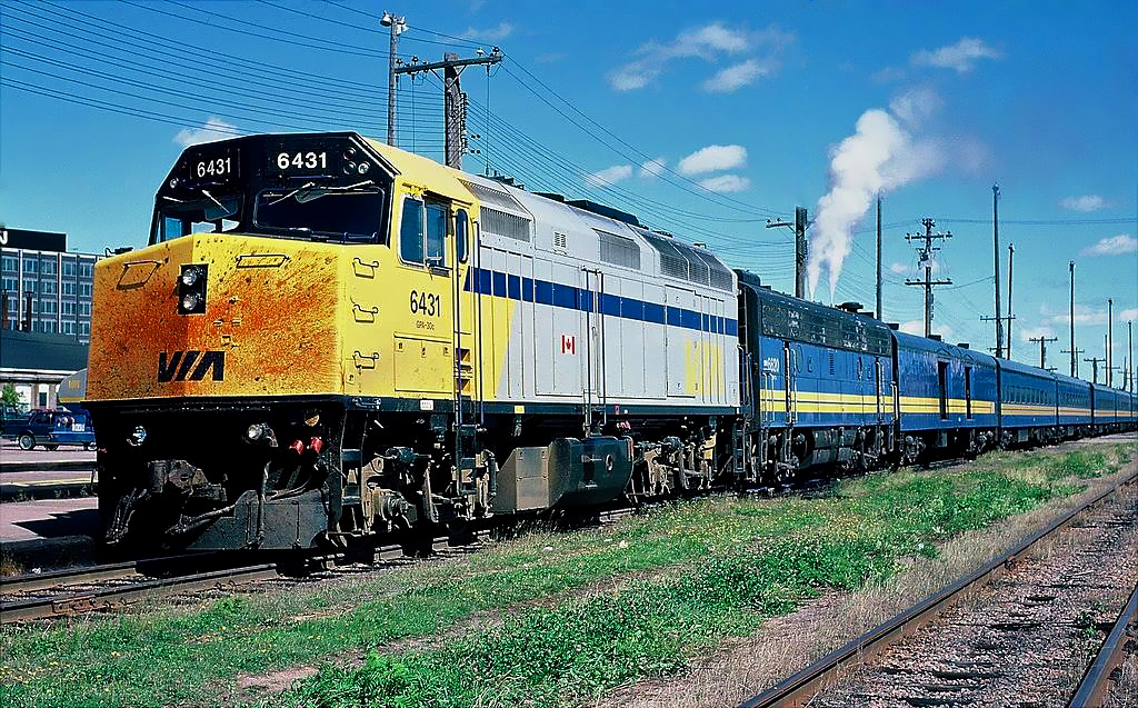 The Bloody nose of 6431 was the result of a collision with a Moose on the tracks on the eastbound Ocean in Northern New Brunswick.