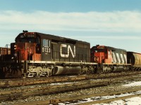 A 16 week stint loaned to CN's western division during an eastern layoff led me to Edson; not a scenic capital of Alberta. A lot of downtime led to watching trains hoping for a next call that rarely came. On the upside, these 2 SD40's taking yet another grain train to the west coast. The Edson Sub was crazy busy at night with double track and CTC projects to the west (much ripped up by a short sighted Hunter), but work blocks left things pretty quiet during the day.