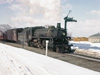 The late Mr. Del Rosamond records Pacific-type #1231 passing by the Pembroke Station.  Circa 1958.