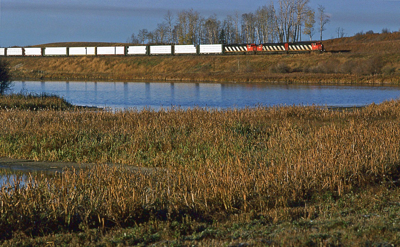 This is likely train #360, but it might also be #358. Bothe train originate out of Prince George and are dominantly wood products.