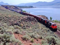 CN nos.3022&2860 are heading west at Kissick in charge of a mixed freight.