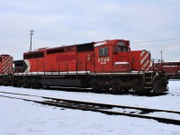 Sold CP Rail SD40-2 had it's "CP RAIL" painted out and KXHR reporting marks applied under it's numbers. This stands for the Knoxville and Holsten River Railroad.