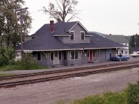 Another in my personal 'station series'; not many are as obscure as this one.  The CN St. Quentin Sub from Campbellton west to Saint Leonard was abandoned back in 1989, leaving this and a couple of other stations homeless. Even in 1981 when I was snooping out the area, the weeds were beginning to take charge of the line in many localities. One would think there was never much "action" around Kedgwick, save for perhaps logging and lumber business. Back then the population was only 1200 or so and has been on the decline ever since. I'm not sure of the status of this station today, but it was used as a Food Co-op about 20 yrs ago.
