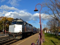 F40PH-2CAT AMT 4118 was a New Jersey Transit unit (same number on NJT) on long term lease to the AMT. It is seen pushing a deadhead train eastwards through Montreal West.