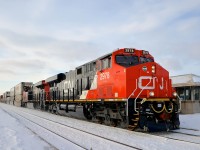 CN X106 has brand new CN 2978 leading (with CN 2929 trailing) as it heads east through Dorval with containers for Montreal. CN 2978 is an ES44AC and not GE's newest North American freight model (the ET44AC). I believe this is because it is a Tier 3 credit unit (allowed due to GE applying emission credits that had already been banked towards them).