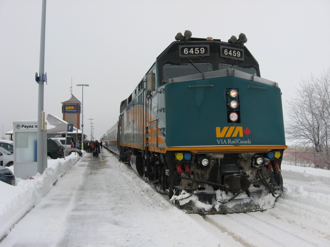 I had made a promise to my Father-in-Law back in 2001 that if we were ever together again in a Canadian city with VIA Rail service that I would treat him to a train ride. He had never experienced rail travel on the Mainland, and his last trip was a a return run from Gambo to Corner Brook on Newfoundland's famed 'Caribou' as a teenager in the 1950's. A surprise Christmas visit to spend the holidays with my Sister-in-Law in December 2013, unbeknown to him who had arrived the week before, gave me an opportunity to fulfil that promise made some 12 years earlier. Prior to boarding VIA Rail # 73 to Montreal at Fallowfield, I took the opportunity to capture a pristine 6459 in the new Renaissance paint scheme. With my youngest son Thomas accompanying us, we had a most memorable and enjoyable trip, with the VIA crews going out of their way to pay special attention to 'Johnny' on his first VIA trip! An added bonus was the revelation made to me upon my return by eminent railway photographer James A. Brown that the 6459 was the former 6403, the same lead engine on Canada's new polymer $10 bill! Coincidentally, only a month prior, I was fortunate to have be chosen by the Bank of Canada as the guest speaker for the Newfoundland and Labrador portion of its simultaneous National roll-out.