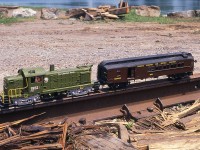 Not On The Wheel Report: Might as well finish off 2016 with something a little different. Before you say "What the.....", the story behind this is as follows:  I was at the start up festivities of the Port Colborne Harbour Railway on one hot and sticky July morning (along with several others who contribute to this site), in order to do an article with photos for Railpace magazine. This was the Official Opening Day for the railroad and it brought out a fair number of local citizens and hobbyists to the location close by the old CN railroad station next to the canal. As well, CHCH was there to cover this 'historic' event. One of the local modellers found this a great opportunity to show his work, and as you can see he put in a dedicated effort. Definitely worthy of a photo. In order to showcase it correctly, well, we needed some track. And this was the best we could do. The PCHR mainline. I get to wondering if the modeller is a lurker of Railpictures.ca, as I never did get his name, and coming up to 20 years later he might see this image and identify himself.