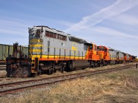 Four QNS&L GMD SD40-2CLCs Nos.302, 301, 309 and 307 in storage at CN's Monte-Joli, Quebec yard. Sold to a broker in 2007-resold to Wellsboro and Corning Railroad, Corning, New York in 2010.