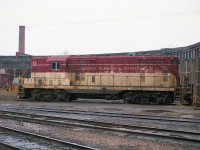 A nostalgic look back for us guys that remember the TH&B. Engine 72, GP7, which was rebuilt to CP 1682 back in 1987, sits in front of a stall at the old roundhouse on Chatham St. It was retired in Sept. 2011. The roundhouse itself was razed in February 1992.