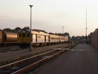 Evening Budds arriving at Truro shows there still was a healthy amount of passenger business. Budds 6450, 6105, 6139 and 6205 make up the quartet. I believe the 'Ocean' is the only passenger service left here.