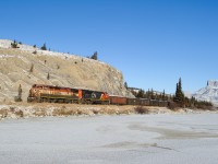 M303's train passes Mile 220 on CN's Edson Sub and begins to slow for 10mph speed restriction at Mile 224 due to a broken angle bar. This power would get a spin on the wye at Jasper, for multiple issues with the lead unit - much to the chagrin of the local trainmaster!