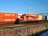 SD40-2 5835 finished off it's CP career switching the Intermodal Yard in Vaughan. It was sold off earlier this year and is seen here parked by some Canadian Tire "cans".