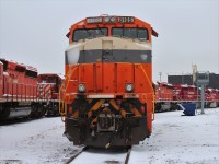 Norfolk Southern "Interstate" heritage unit rests at the east end of the shop tracks.