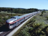 CP's classic tail car bringing up the rear of the Canadian on it's final leg into Toronto on a beautiful labor Day weekend Monday (US) in 1978.