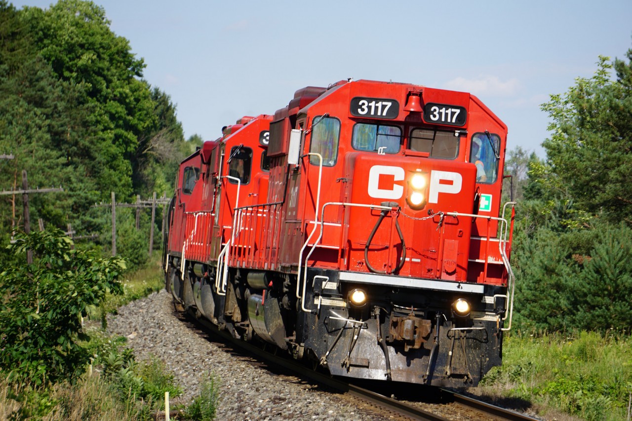 T69 rounds the bend at Mile 54 heading to Galt.
