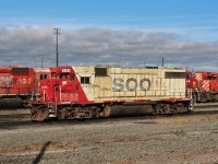 SOO GP38-2 in transit through Agincourt. It was originally numbered SOO 799 when built in 1978.
