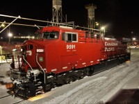 Sporting a shiny new paint job to replace it's faded "Dual Flags" scheme is AC4400 9591 parked north of the fueling stand at Agincourt.