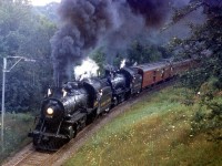 A Buffalo Chapter NRHS fantrip ran on CP on July 19th 1959, with three different sets of power used on the train. CPR D10's 1098 & 1092 are shown here hauling the train through Cataract, on the leg of the fantrip between Streetsville Junction to Orangeville and back.
<br><br>
Another set of power from that day at Streetsville:<a href=http://www.railpictures.ca/?attachment_id=13014><b>http://www.railpictures.ca/?attachment_id=13014</b></a>