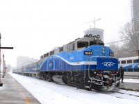 AMT 76 has just ended its run in downtown Montreal at Lucien L'Allier Station. Leading this Candiac-line train is a rebuilt and repainted F59PH, the first time I have seen an F59PH on these trains since spring 2016.
