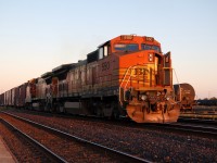 Back when BNSF and other foreign power ran wild on CN in southern Ontario we find two BNF B40-8W's 550 and 575 passing the station at Sarnia. I seem to recall a certain Mr. Host from this site arriving a few minutes after the power had already gone by and was quite upset once I told him what it was! 