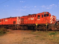 Former CP units, NBEC 1840 and 4210 tie up at the end of the day in Miramichi (formerly Newcastle) on a nice September eve. "CP" blotted out, replaced with "NBEC". That was about as good as it got. The railroad was only in business 10 years, spun off by CN and re-acquired by CN (1998-2008) Included in the 2008 acquisition were the two locomotives pictured, but they were retired shortly thereafter.
The length of the NBEC was once the Intercolonial Railway of Canada, a very historical line.
