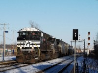 NS 1003 a SD-70 ACe leading  loco with NS-8364 a C40-8w  pulling 140 freights cars rte 527 a mix with Rte 529 going to Point St-Charles make a drop and after to Taschereau Yard near Dorval MTL 