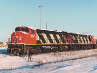 A Bombardier HR412W and a MLW M420W take a Bboxing Day breather at MacMillan Yard.