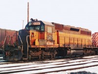  HLCX lease unit with both it's ex SOO bandit scheme and full Milwaukee #205 markings still visible rests at Agincourt Yard.