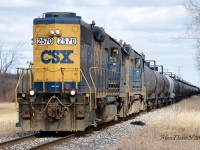 CSX 2570 with 2757 head for home after making a switch at Sarnia's CN Yard.