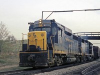 <b> CASO Sub </b> C&O GP30 3030 under the telltales at Clanbrassil, May 1968.  This train is westbound.  