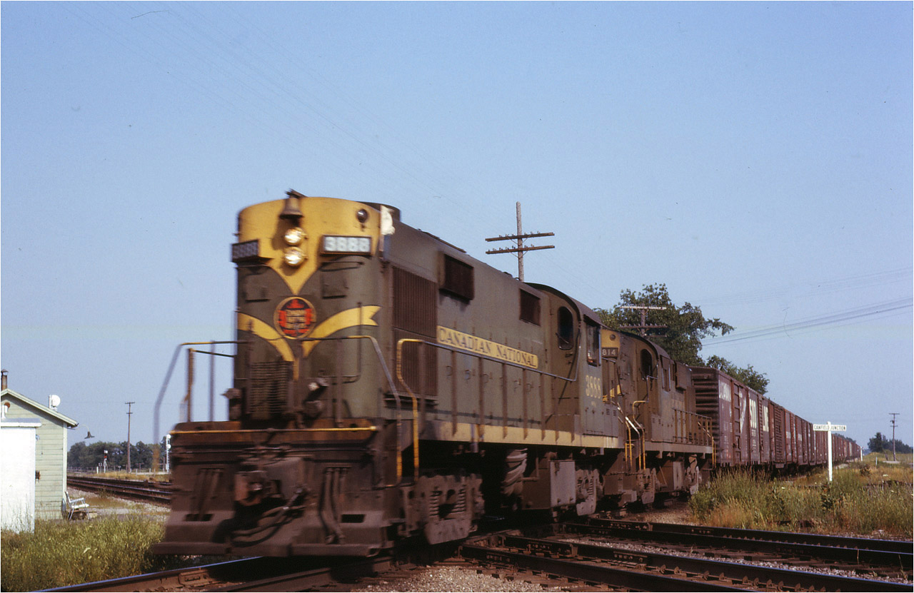 CN Westbound at Canfield August 1963.