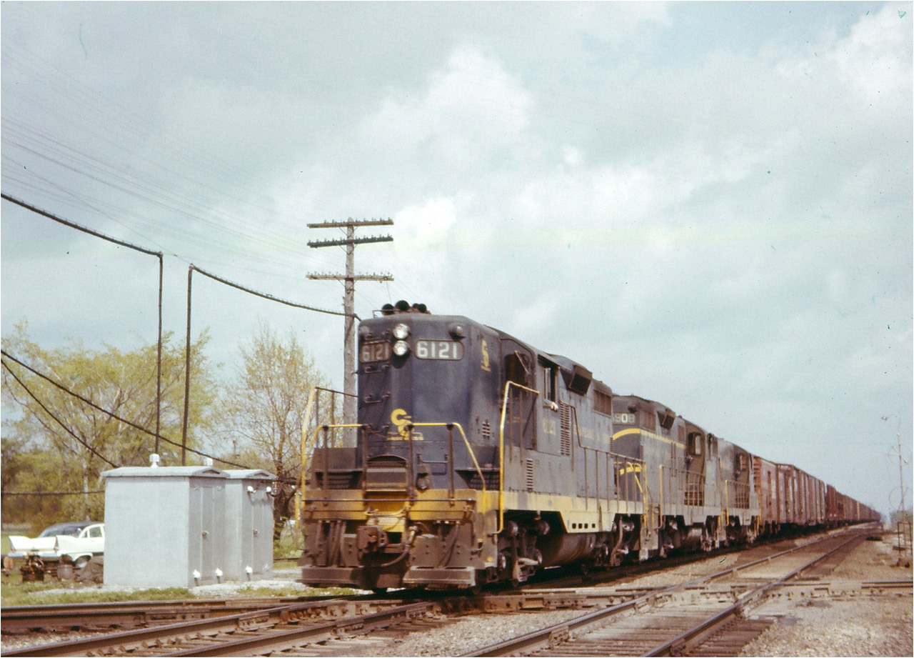 Westbound C&O Freight at Canfield, May 1961