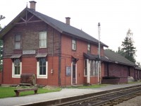 The old long-gone Norwood CP station, a relic from back when the agent/operator lived on the premises. At the time of this photo, the station still served daily CP Budd cars that ran round trip between Peterborough and Toronto. This is now Kawartha Lakes Railway, a CP internal shortline. Information on the demise of the old station would be appreciated.......