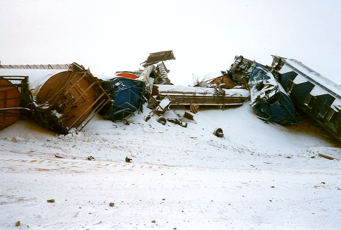 Train Wreck at Young Saskatchewan Canada 1975