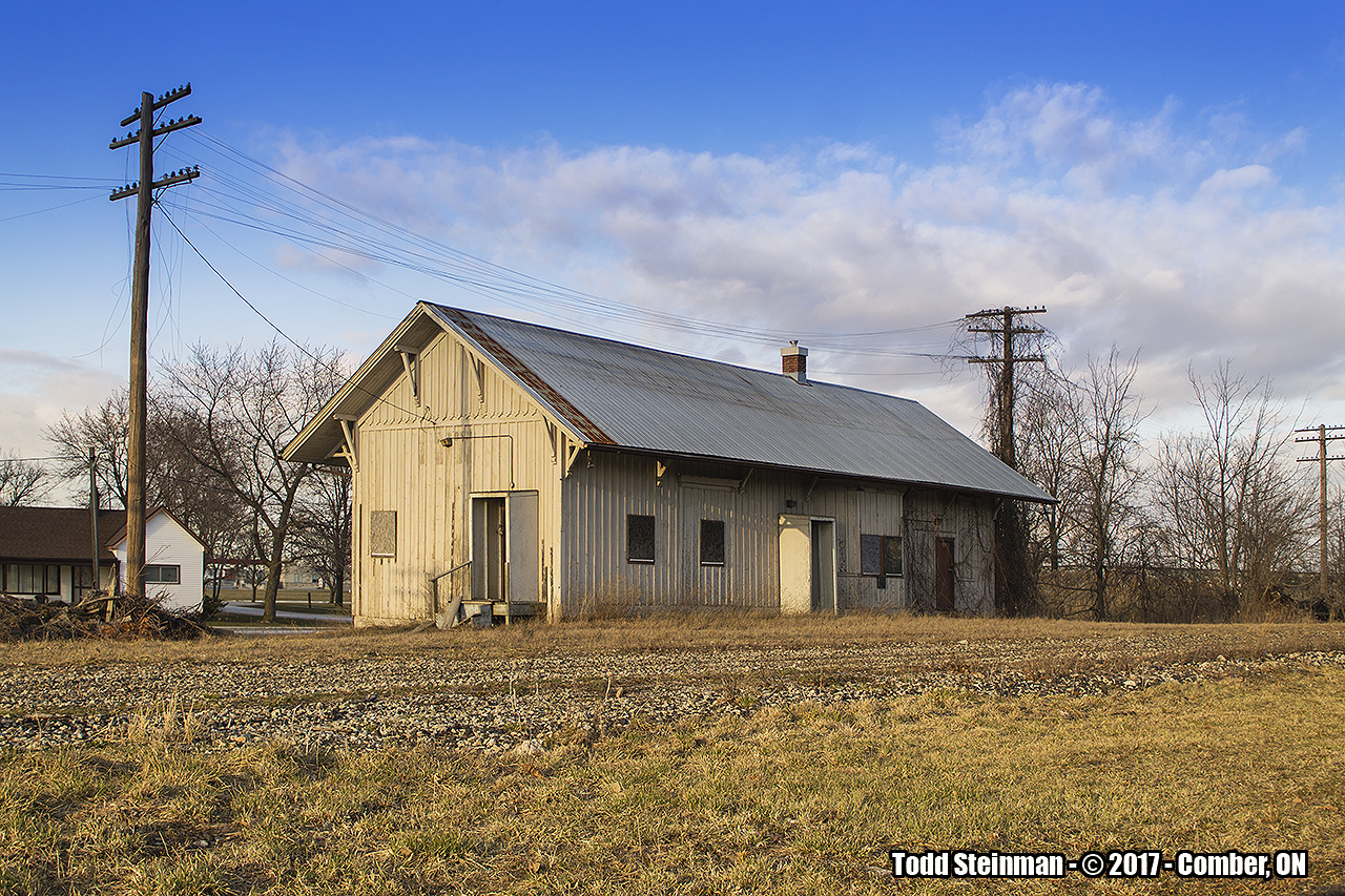 What once was, will be no more...this was the story in 2012 as the last of the former Canada Southern mainline was torn up. However, it's legacy still survives by those stations that still remain. Here, where the former road was once laid...the Comber station basks in retirement from the glow of an evening sun. At this time of the day, this used to be a hard shot to get good lighting on. But from the demolition of the former silos that once stood proudly track side...it is now wide open and offers a picturesque view.