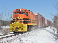 Quebec Gatineau's tri-weekly STGA westbound at Staynerville on the Lachute sub.