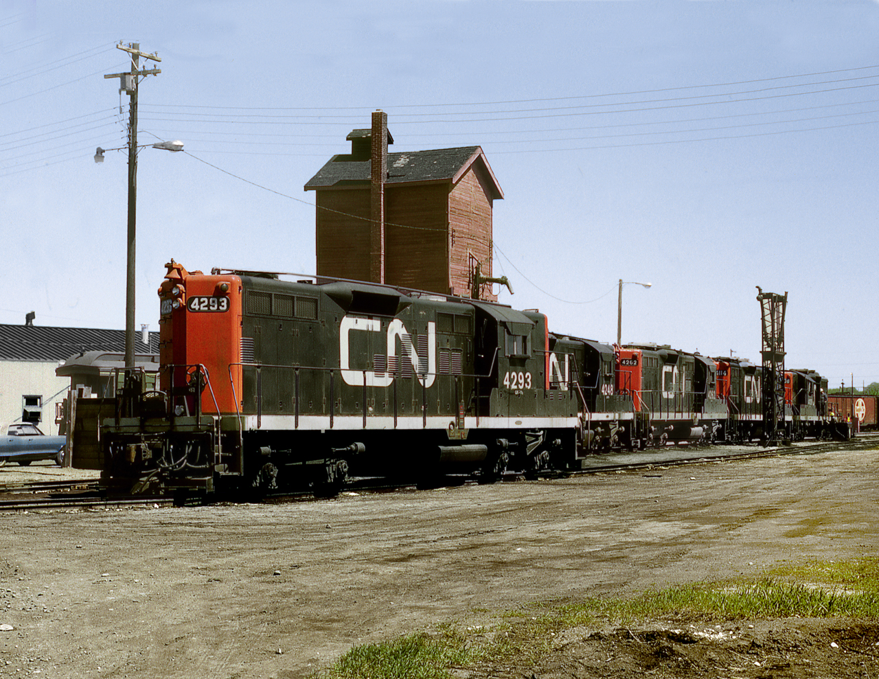 Power sits in the servicing area west of downtown Dauphin. Once a major division point on CN's PNL